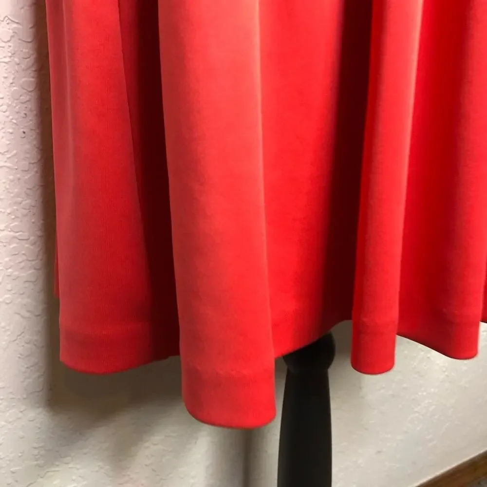 Calvin Klein coral orange pleated sleeveless fit & flare dress size 10
